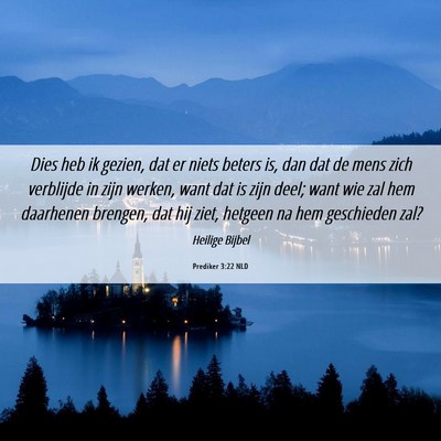 Picture 06 - Prediker 3:22 NLD - Dies heb ik gezien, dat er niets beters is, dan - Bible Verse Picture