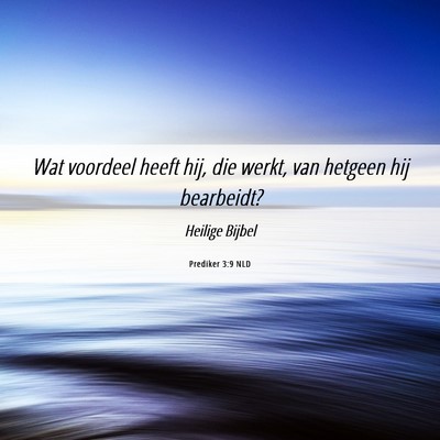 Picture 06 - Prediker 3:9 NLD - Wat voordeel heeft hij, die werkt, van hetgeen - Bible Verse Picture