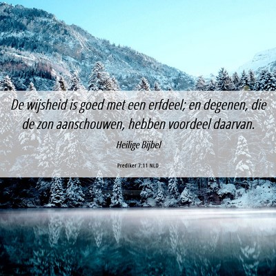 Picture 06 - Prediker 7:11 NLD - De wijsheid is goed met een erfdeel; en degenen, - Bible Verse Picture