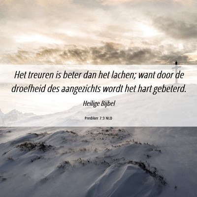 Picture 06 - Prediker 7:3 NLD - Het treuren is beter dan het lachen; want door de - Bible Verse Picture