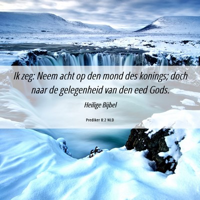 Picture 06 - Prediker 8:2 NLD - Ik zeg: Neem acht op den mond des konings; doch - Bible Verse Picture