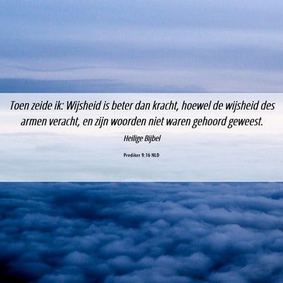 Picture 06 - Prediker 9:16 NLD - Toen zeide ik: Wijsheid is beter dan kracht, - Bible Verse Picture