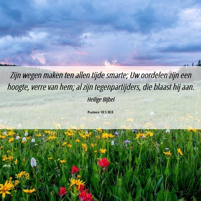 Picture 06 - Psalmen 10:5 NLD - Zijn wegen maken ten allen tijde smarte; Uw - Bible Verse Picture