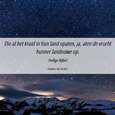 Picture 06 - Psalmen 105:35 NLD - Die al het kruid in hun land opaten, ja, aten de - Bible Verse Picture