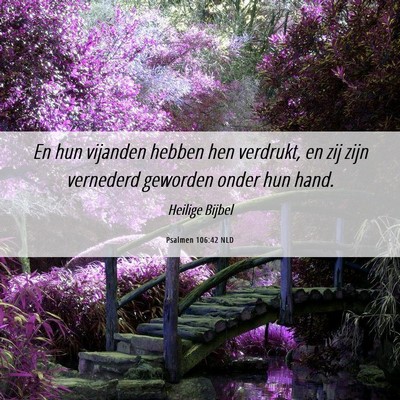 Picture 06 - Psalmen 106:42 NLD - En hun vijanden hebben hen verdrukt, en zij zijn - Bible Verse Picture