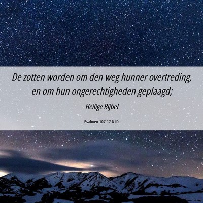 Picture 06 - Psalmen 107:17 NLD - De zotten worden om den weg hunner overtreding, - Bible Verse Picture