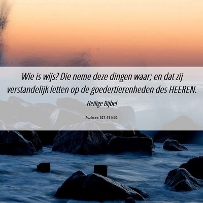 Picture 06 - Psalmen 107:43 NLD - Wie is wijs? Die neme deze dingen waar; en dat - Bible Verse Picture
