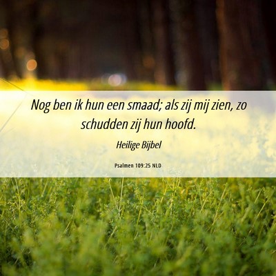 Picture 06 - Psalmen 109:25 NLD - Nog ben ik hun een smaad; als zij mij zien, zo - Bible Verse Picture