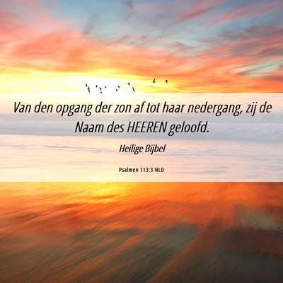 Picture 06 - Psalmen 113:3 NLD - Van den opgang der zon af tot haar nedergang, zij - Bible Verse Picture