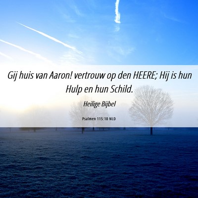 Picture 06 - Psalmen 115:10 NLD - Gij huis van Aaron! vertrouw op den HEERE; Hij is - Bible Verse Picture