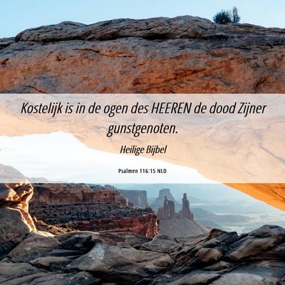 Picture 06 - Psalmen 116:15 NLD - Kostelijk is in de ogen des HEEREN de dood Zijner - Bible Verse Picture
