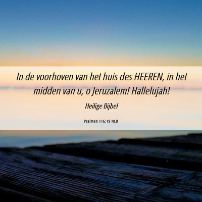 Picture 06 - Psalmen 116:19 NLD - In de voorhoven van het huis des HEEREN, in het - Bible Verse Picture