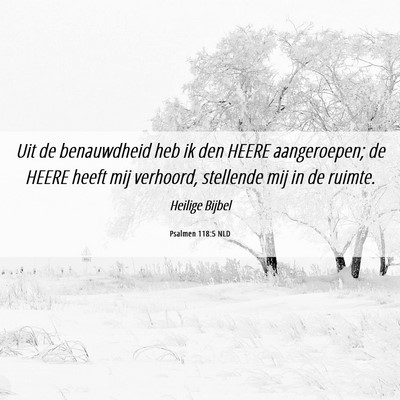 Picture 06 - Psalmen 118:5 NLD - Uit de benauwdheid heb ik den HEERE aangeroepen; - Bible Verse Picture