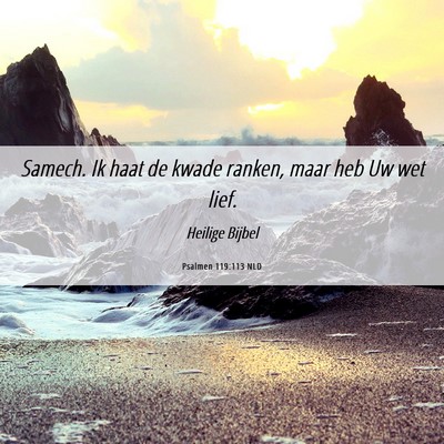 Picture 06 - Psalmen 119:113 NLD - Samech. Ik haat de kwade ranken, maar heb Uw wet - Bible Verse Picture