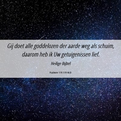 Picture 06 - Psalmen 119:119 NLD - Gij doet alle goddelozen der aarde weg als - Bible Verse Picture