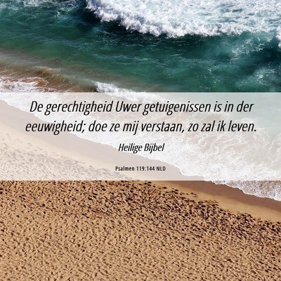 Picture 06 - Psalmen 119:144 NLD - De gerechtigheid Uwer getuigenissen is in der - Bible Verse Picture