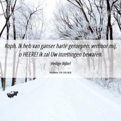 Picture 06 - Psalmen 119:145 NLD - Koph. Ik heb van ganser harte geroepen: verhoor - Bible Verse Picture