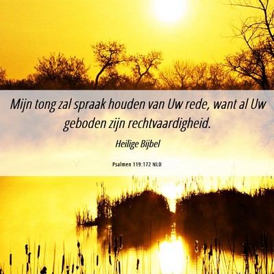 Picture 06 - Psalmen 119:172 NLD - Mijn tong zal spraak houden van Uw rede, want al - Bible Verse Picture