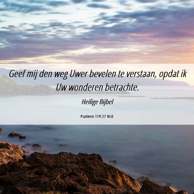 Picture 06 - Psalmen 119:27 NLD - Geef mij den weg Uwer bevelen te verstaan, opdat - Bible Verse Picture