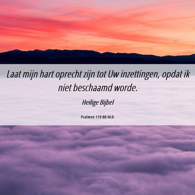 Picture 06 - Psalmen 119:80 NLD - Laat mijn hart oprecht zijn tot Uw inzettingen, - Bible Verse Picture