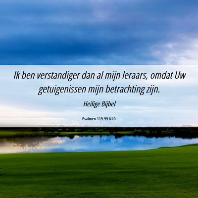 Picture 06 - Psalmen 119:99 NLD - Ik ben verstandiger dan al mijn leraars, omdat Uw - Bible Verse Picture
