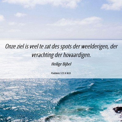 Picture 06 - Psalmen 123:4 NLD - Onze ziel is veel te zat des spots der - Bible Verse Picture