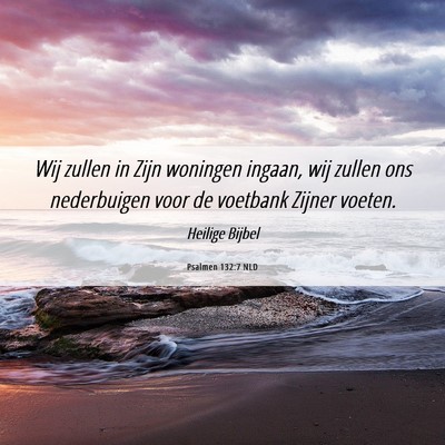 Picture 06 - Psalmen 132:7 NLD - Wij zullen in Zijn woningen ingaan, wij zullen - Bible Verse Picture