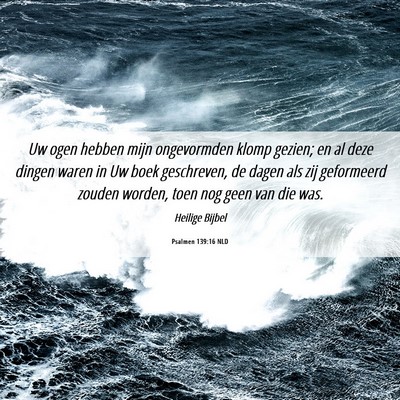 Picture 06 - Psalmen 139:16 NLD - Uw ogen hebben mijn ongevormden klomp gezien; en - Bible Verse Picture