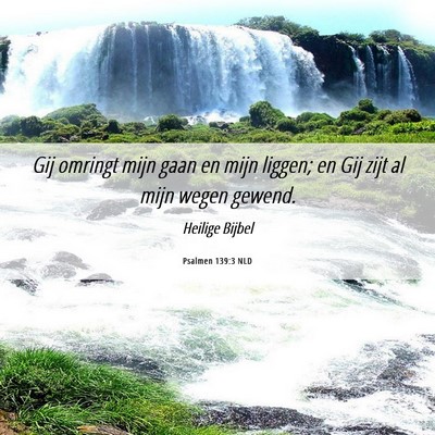 Picture 06 - Psalmen 139:3 NLD - Gij omringt mijn gaan en mijn liggen; en Gij zijt - Bible Verse Picture