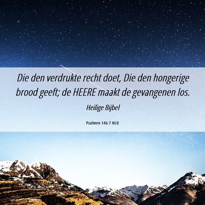Picture 06 - Psalmen 146:7 NLD - Die den verdrukte recht doet, Die den hongerige - Bible Verse Picture