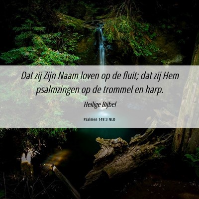 Picture 06 - Psalmen 149:3 NLD - Dat zij Zijn Naam loven op de fluit; dat zij Hem - Bible Verse Picture