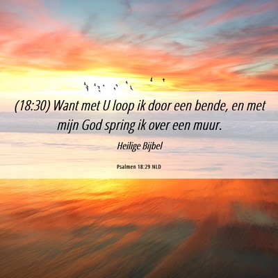 Picture 06 - Psalmen 18:29 NLD - (18:30) Want met U loop ik door een bende, en met - Bible Verse Picture
