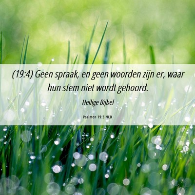 Picture 06 - Psalmen 19:3 NLD - (19:4) Geen spraak, en geen woorden zijn er, waar - Bible Verse Picture