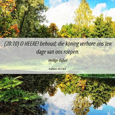 Picture 06 - Psalmen 20:9 NLD - (20:10) O HEERE! behoud; die koning verhore ons - Bible Verse Picture
