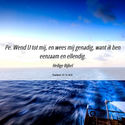 Picture 06 - Psalmen 25:16 NLD - Pe. Wend U tot mij, en wees mij genadig, want ik - Bible Verse Picture