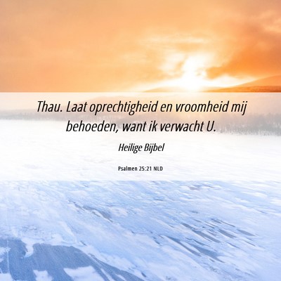 Picture 06 - Psalmen 25:21 NLD - Thau. Laat oprechtigheid en vroomheid mij - Bible Verse Picture