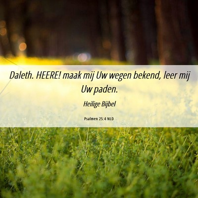 Picture 06 - Psalmen 25:4 NLD - Daleth. HEERE! maak mij Uw wegen bekend, leer mij - Bible Verse Picture