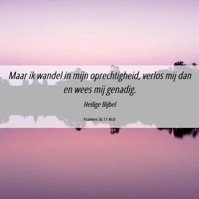 Picture 06 - Psalmen 26:11 NLD - Maar ik wandel in mijn oprechtigheid, verlos mij - Bible Verse Picture