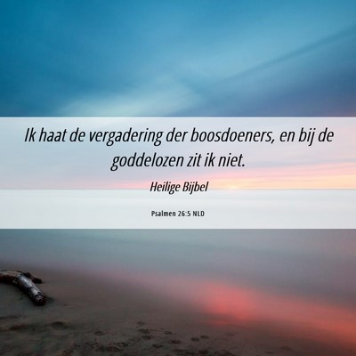 Picture 06 - Psalmen 26:5 NLD - Ik haat de vergadering der boosdoeners, en bij de - Bible Verse Picture