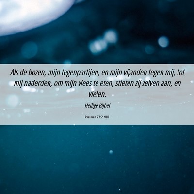 Picture 06 - Psalmen 27:2 NLD - Als de bozen, mijn tegenpartijen, en mijn - Bible Verse Picture