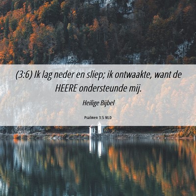Picture 06 - Psalmen 3:5 NLD - (3:6) Ik lag neder en sliep; ik ontwaakte, want - Bible Verse Picture