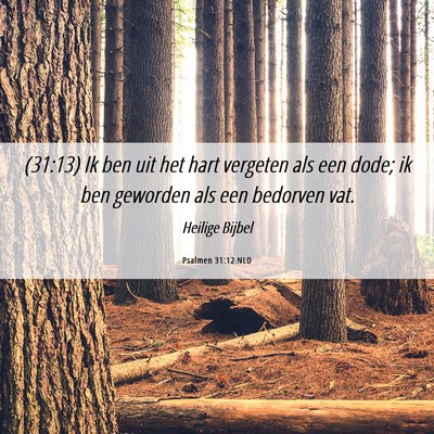 Picture 06 - Psalmen 31:12 NLD - (31:13) Ik ben uit het hart vergeten als een - Bible Verse Picture