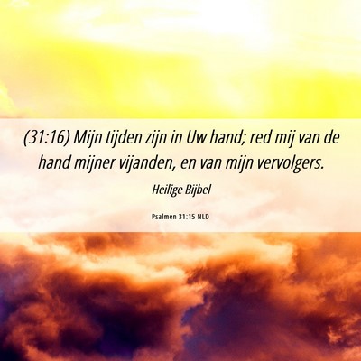Picture 06 - Psalmen 31:15 NLD - (31:16) Mijn tijden zijn in Uw hand; red mij van - Bible Verse Picture