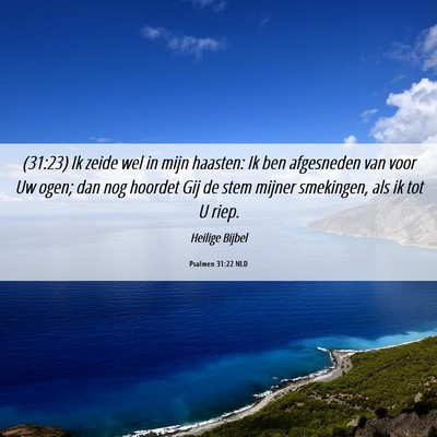 Picture 06 - Psalmen 31:22 NLD - (31:23) Ik zeide wel in mijn haasten: Ik ben - Bible Verse Picture