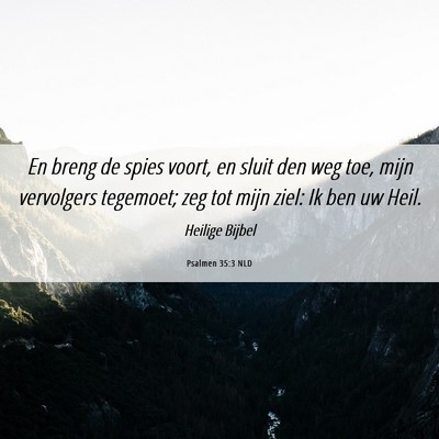 Picture 06 - Psalmen 35:3 NLD - En breng de spies voort, en sluit den weg toe, - Bible Verse Picture