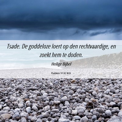Picture 06 - Psalmen 37:32 NLD - Tsade. De goddeloze loert op den rechtvaardige, - Bible Verse Picture