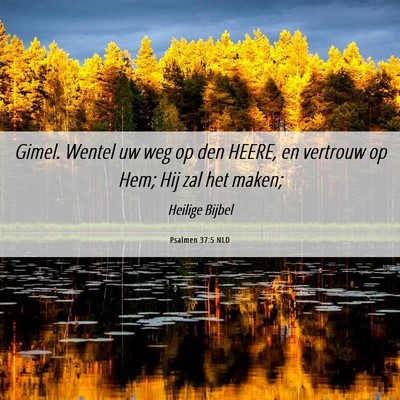 Picture 06 - Psalmen 37:5 NLD - Gimel. Wentel uw weg op den HEERE, en vertrouw op - Bible Verse Picture