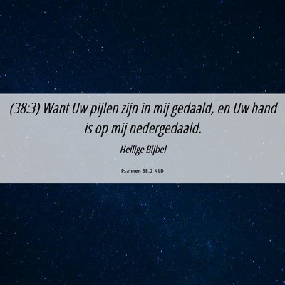 Picture 06 - Psalmen 38:2 NLD - (38:3) Want Uw pijlen zijn in mij gedaald, en Uw - Bible Verse Picture
