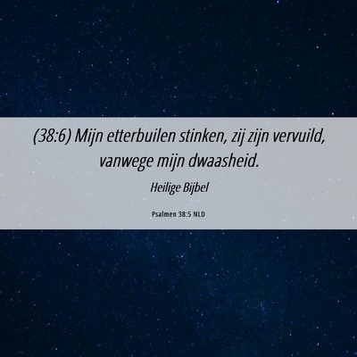 Picture 06 - Psalmen 38:5 NLD - (38:6) Mijn etterbuilen stinken, zij zijn - Bible Verse Picture