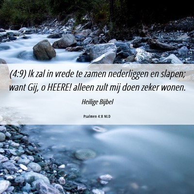 Picture 06 - Psalmen 4:8 NLD - (4:9) Ik zal in vrede te zamen nederliggen en - Bible Verse Picture